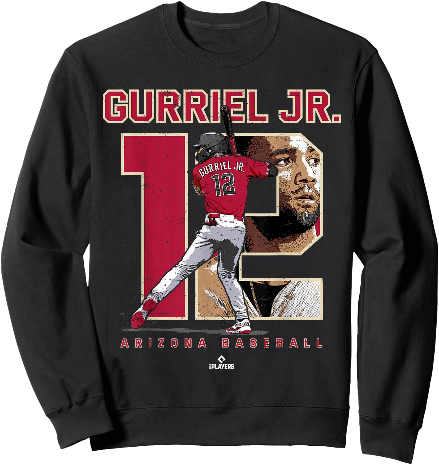 Number and Portrait Lourdes Gurriel Jr Arizona MLBPA Sweatshirt - Sweatshirt | Black