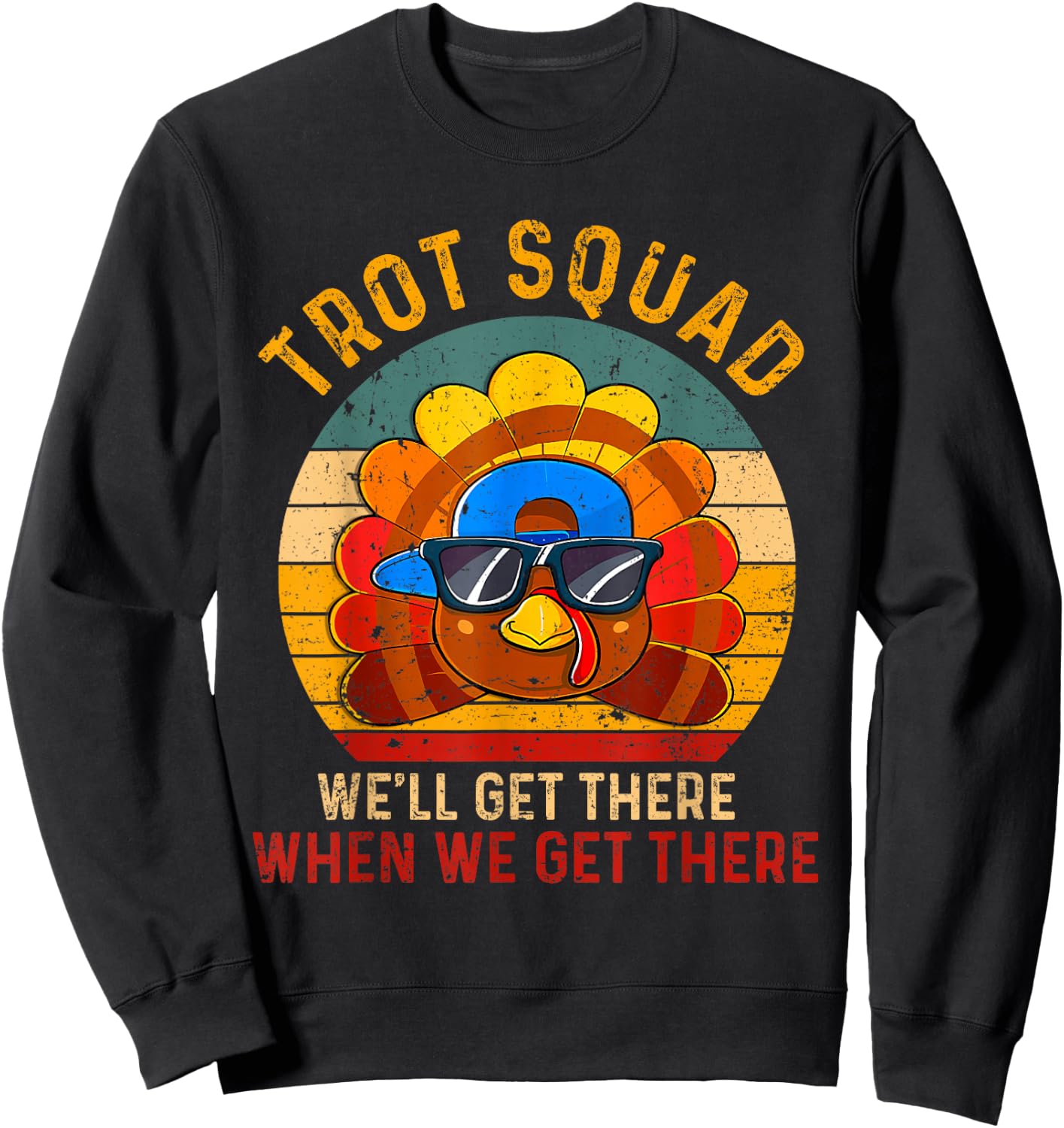 Turkey Trot Squad Funny Thanksgiving Running Costume Boy Men Sweatshirt - Sweatshirt | Black