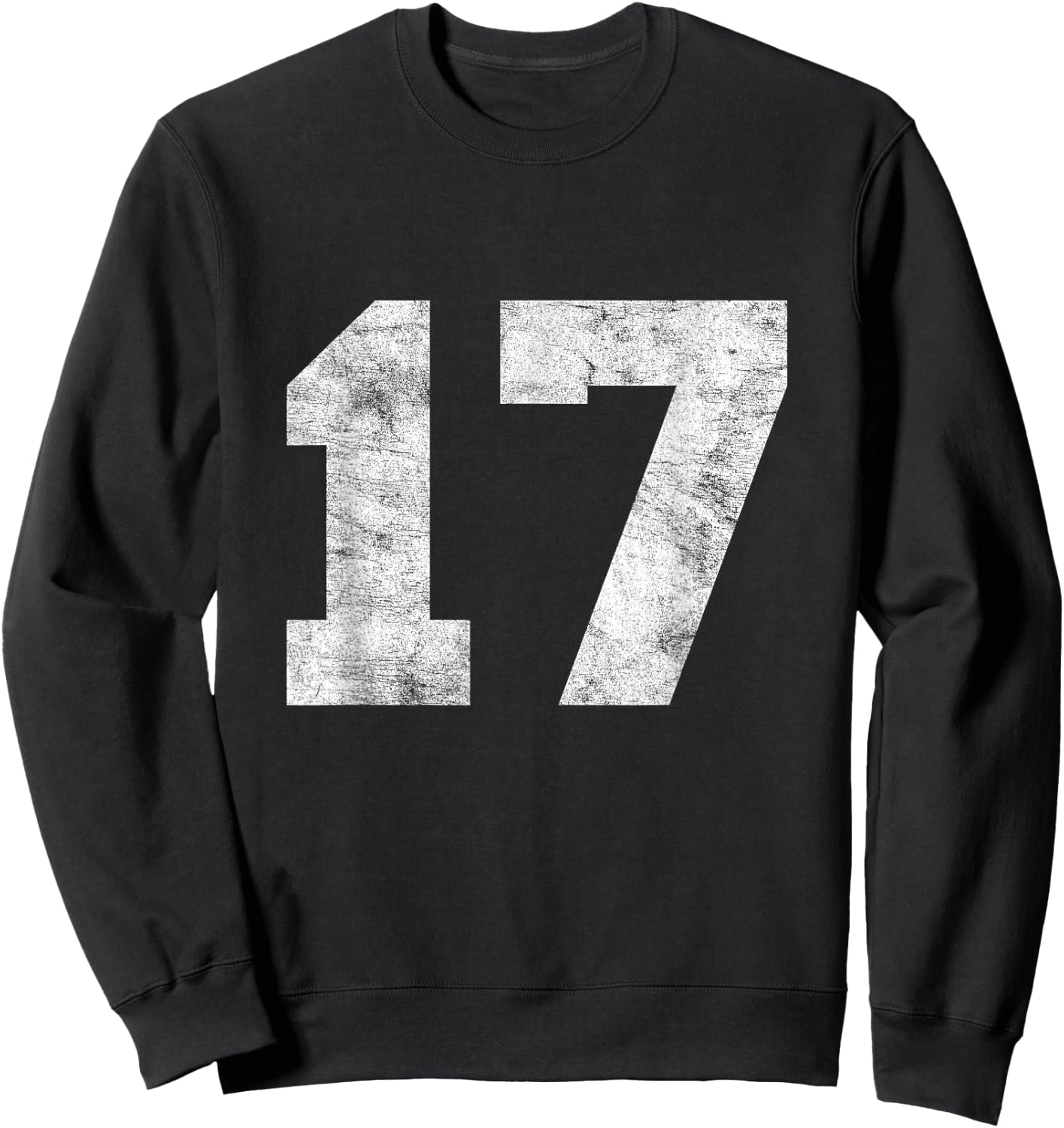 Vintage Lucky Number 17 Birthday Sports Player Team Athlete Sweatshirt - Sweatshirt | Black