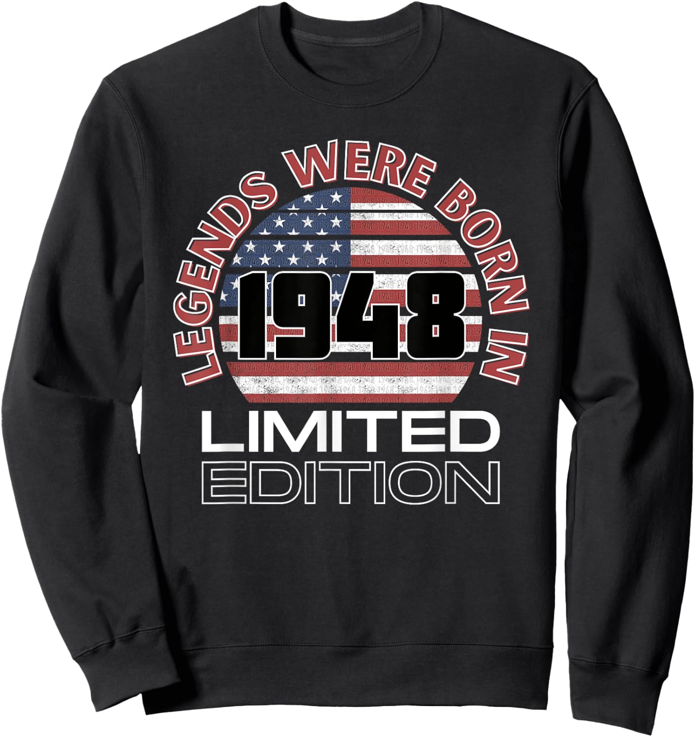 Legends were born in 1948 American Vintage Sunset Design Sweatshirt - Sweatshirt | Black