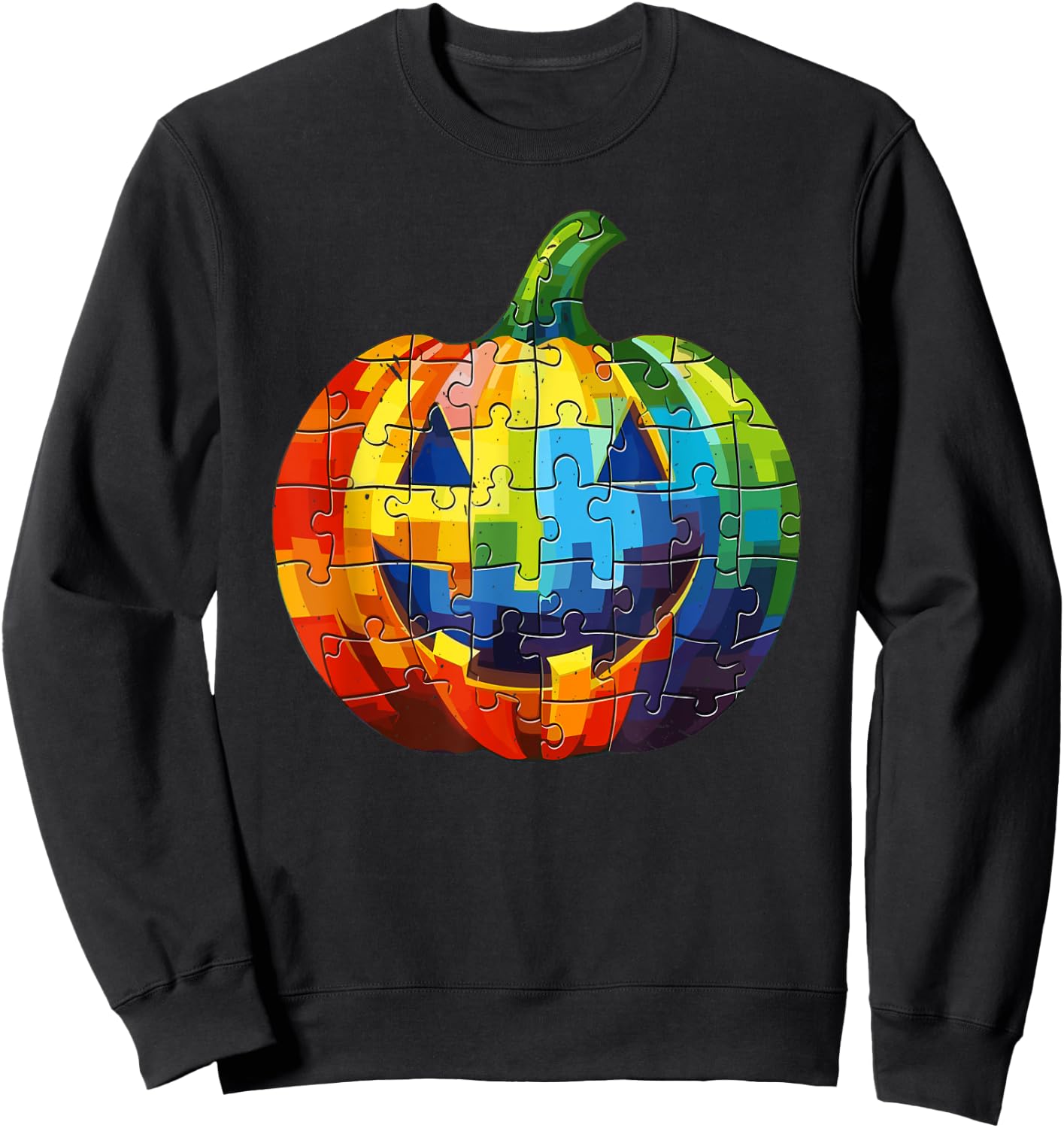 Autism Halloween Puzzle Trick Or Treat Autism Awareness Sweatshirt - Sweatshirt | Black