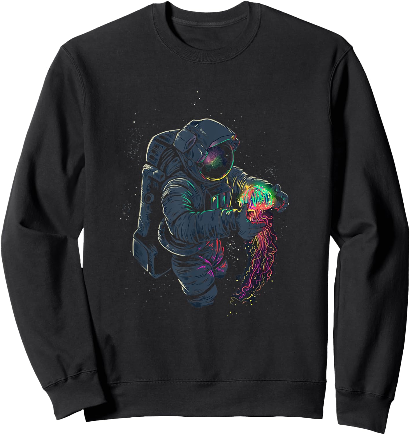 Astronaut jellyfish space universe galaxy moon Sweatshirt - Sweatshirt | Black