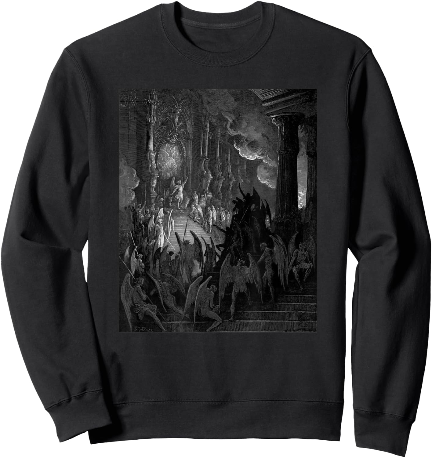 Satan Takes his Throne in Hell Gustave Dore Paradise Lost Sweatshirt - Sweatshirt | Black