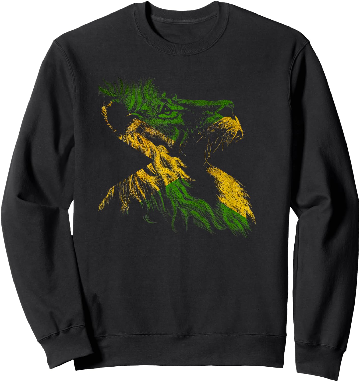 Reggae Lion Rastafarian Music Freedom Zion Jamaica Sweatshirt - Sweatshirt | Black