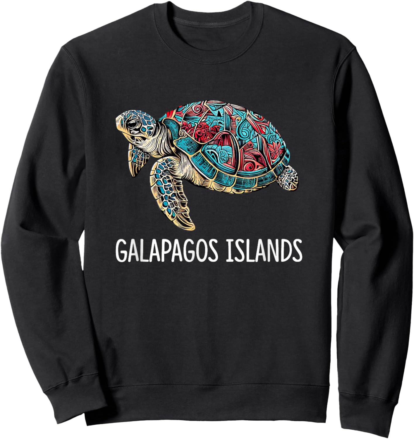 Galapagos Islands - Tribal Sea Turtle Sweatshirt - Sweatshirt | Black