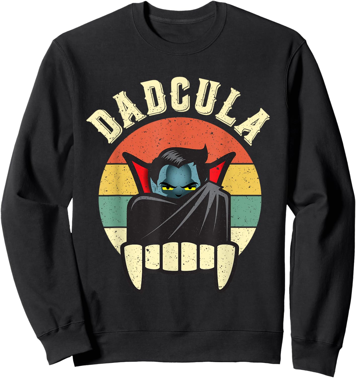 Dadcula Daddy Matching Family Halloween Dad Retro Vintage Sweatshirt - Sweatshirt | Black