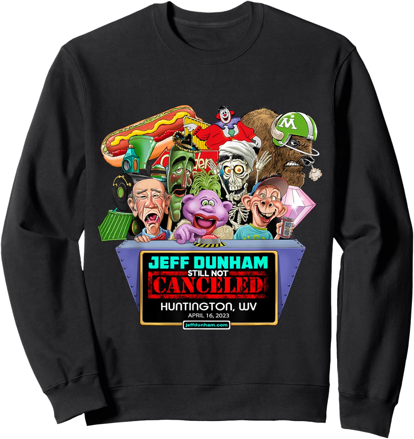 Jeff Dunham Huntington, WV (2023) Sweatshirt - Sweatshirt | Black