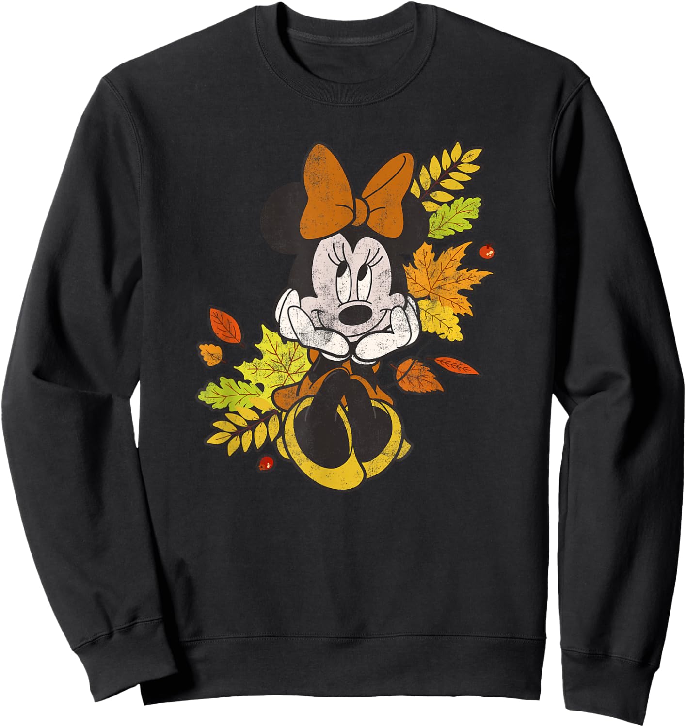 Disney Mickey and Friends Autumn Leaves Minnie Mouse Sweatshirt - Sweatshirt | Black