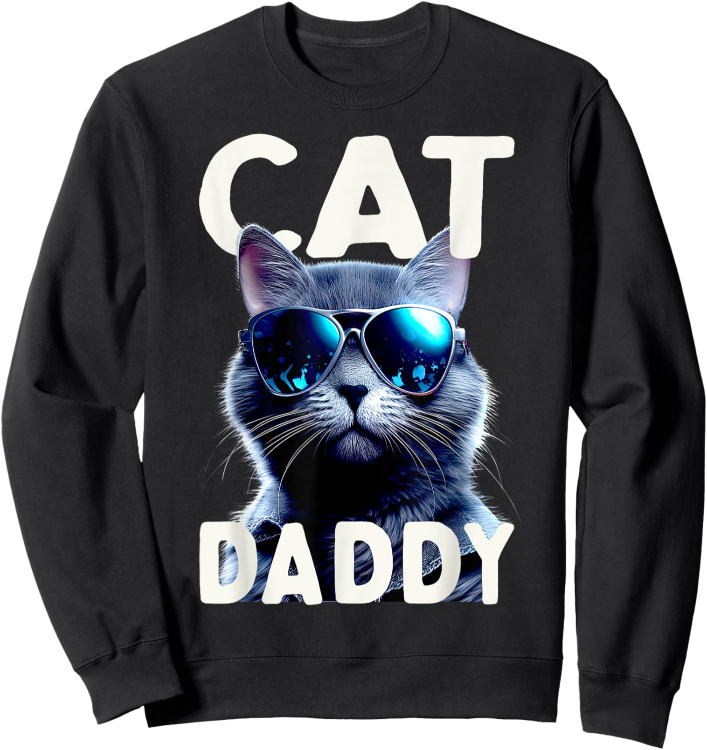 Cat Daddy Cats Dad Father Tomcat Daddy Fathers Day Cat Women Girls Kids Sweatshirt - Sweatshirt | Black
