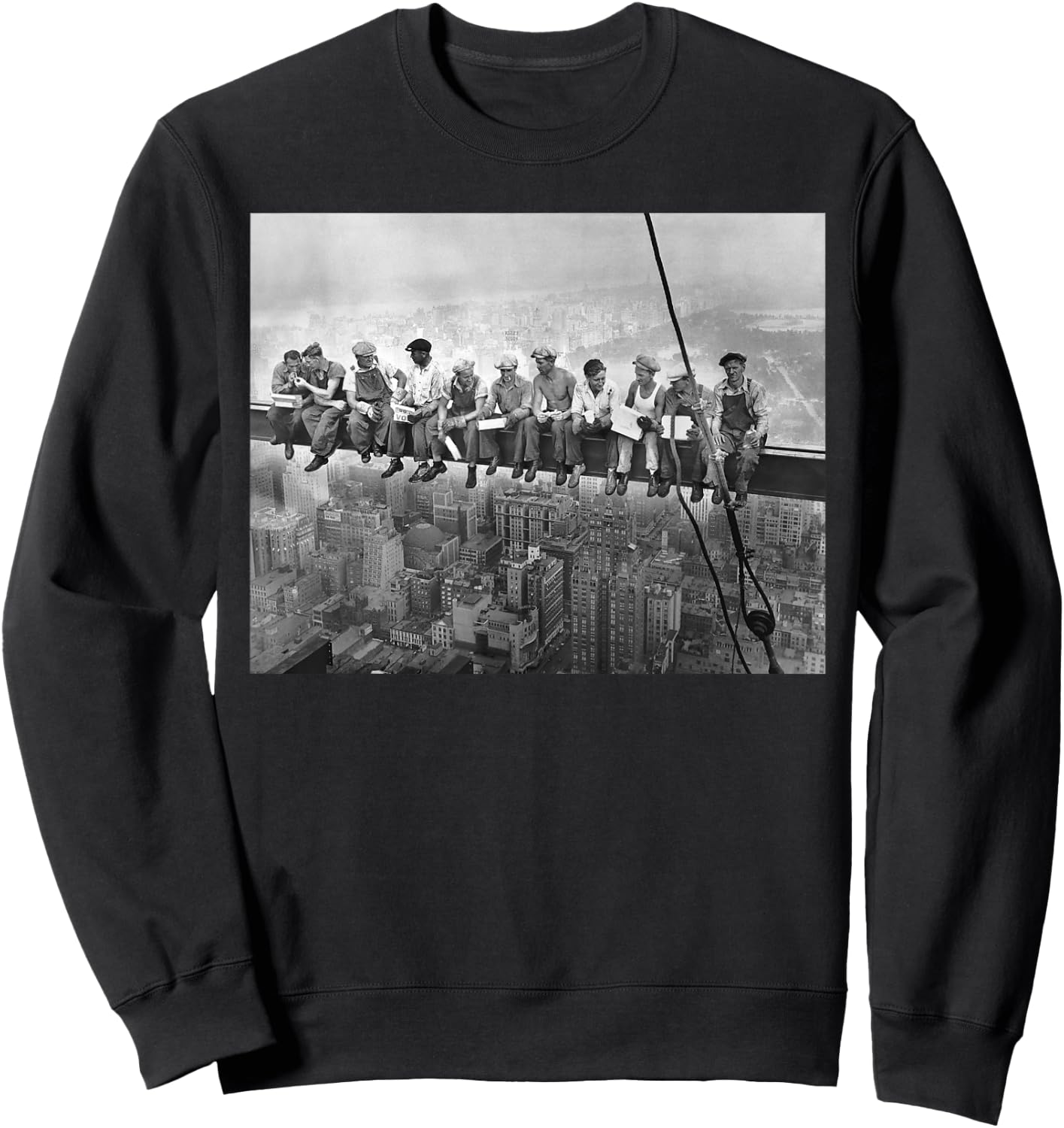 Lunch Atop A Skyscraper (High Resolution) Sweatshirt - Sweatshirt | Black