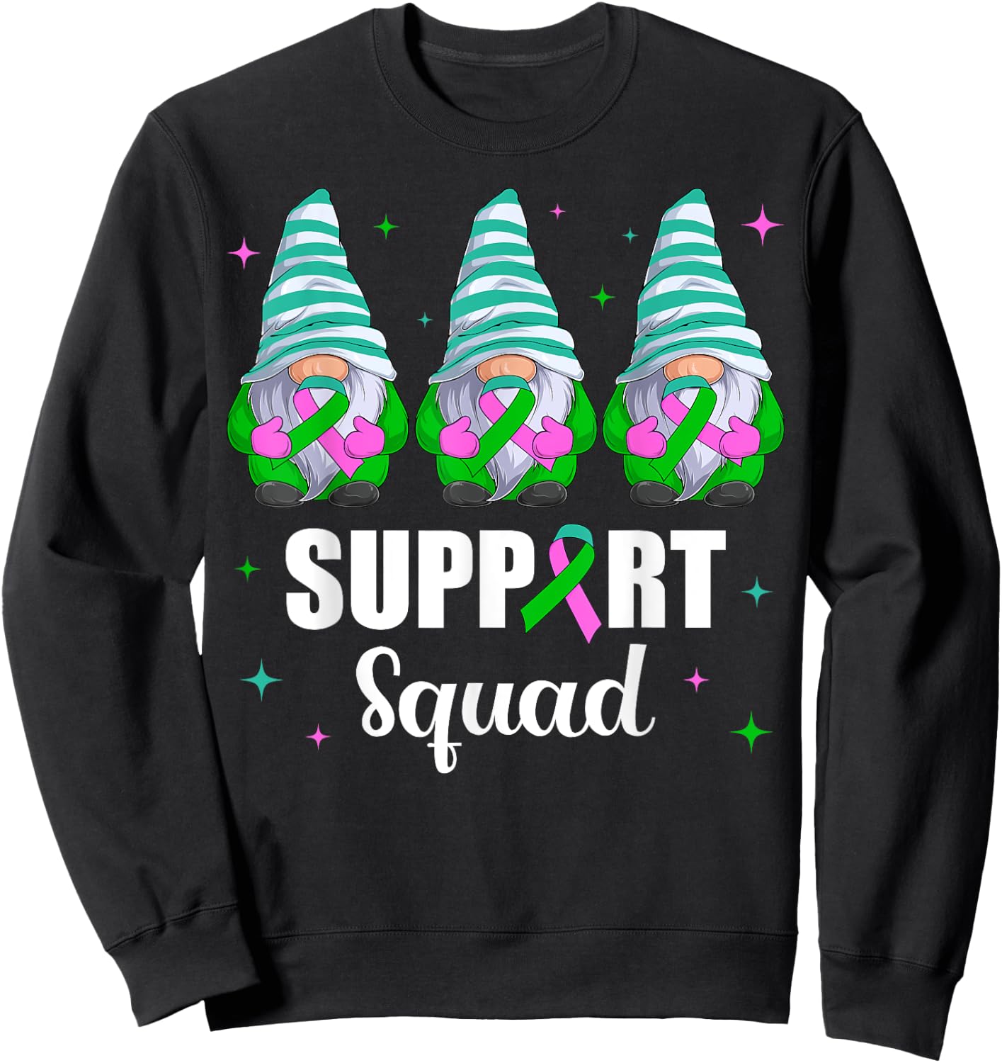 Metastatic Breast Cancer Awareness Shirt Gnome Support Squad Sweatshirt - Sweatshirt | Black
