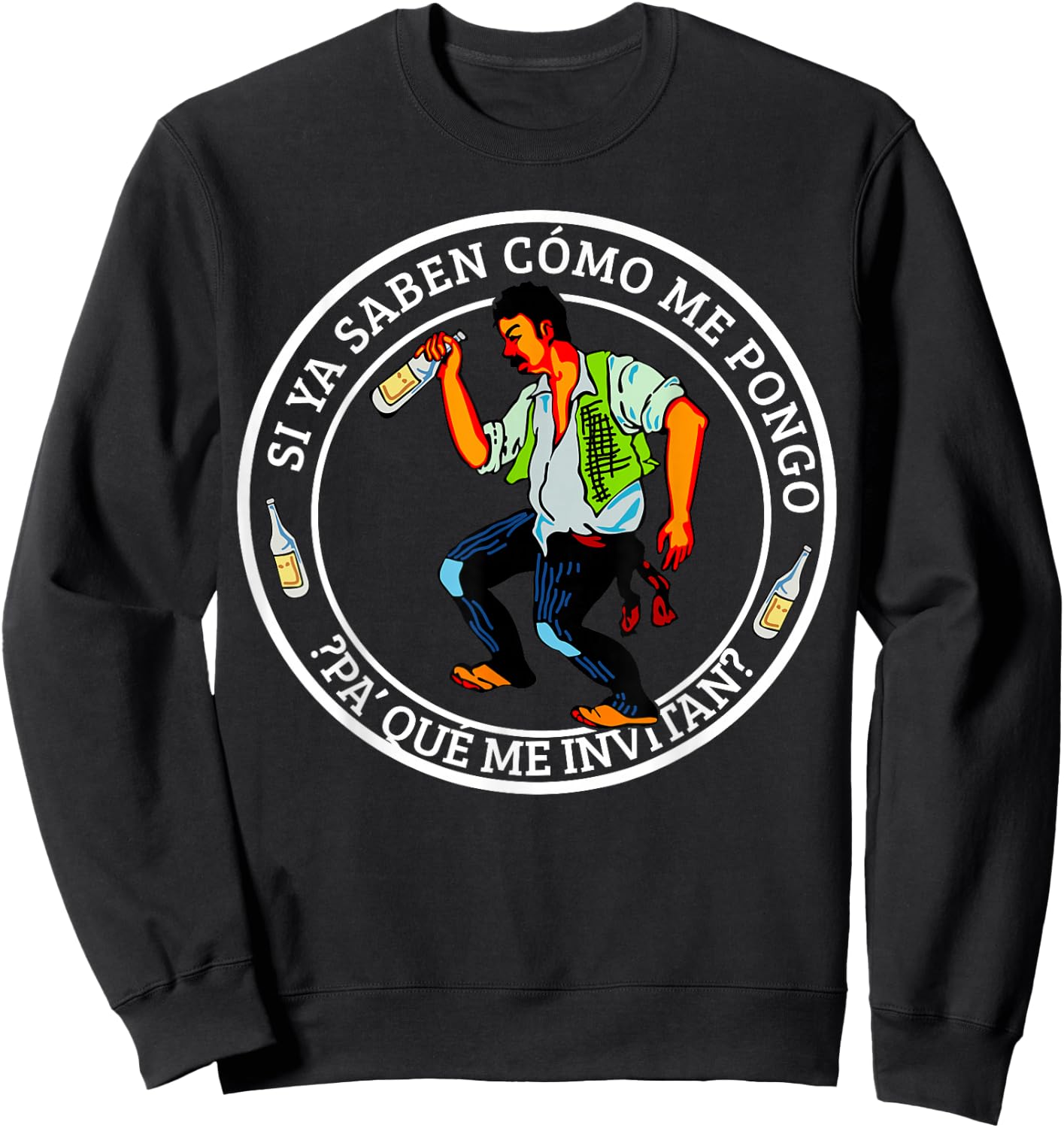 Funny Borracho Mexican Fiesta Party Mexico Independence Day Sweatshirt - Sweatshirt | Black