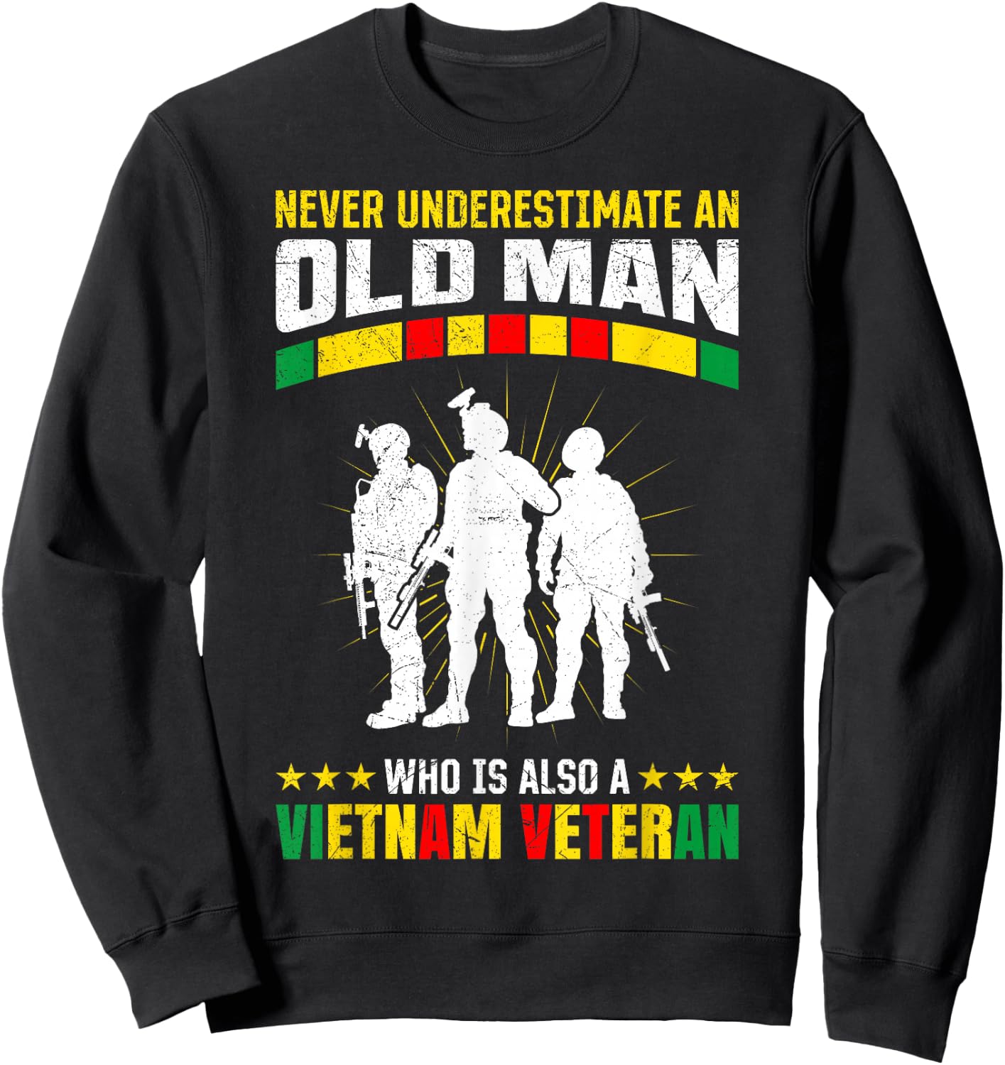Vietnam Veteran Army Military Fan Memorial Day Veterans Sweatshirt - Sweatshirt | Black