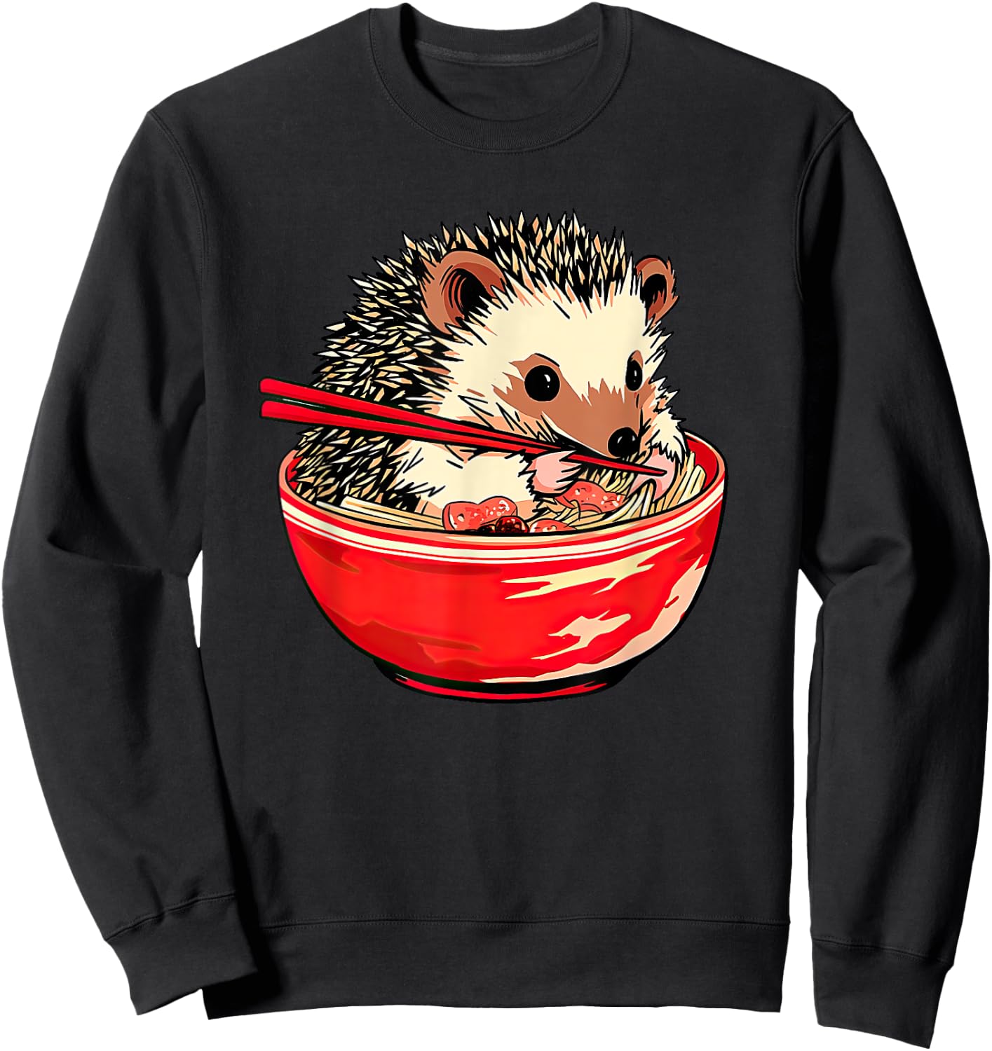 Hedgehog Ramen Funny Pet Japanese Food Sweatshirt - Sweatshirt | Black