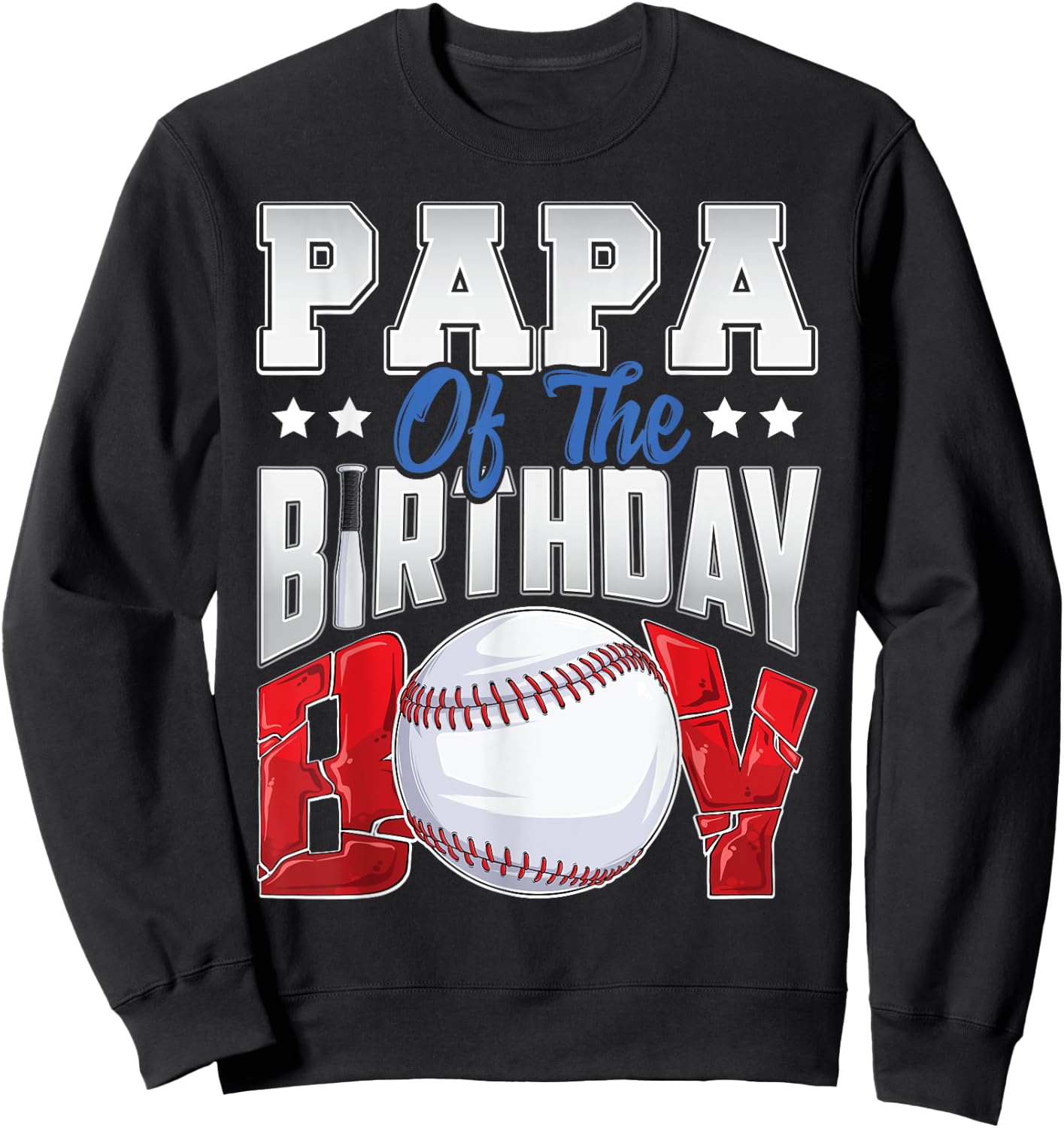 Papa Baseball birthday Boy Family Baller b-day Party Sweatshirt - Sweatshirt | Black