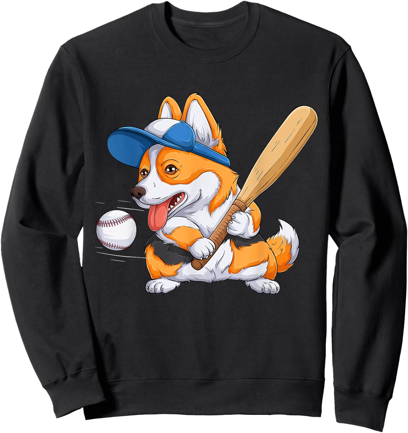 Corgi puppy Corgi baseball for Pet Lovers Women men Kids Sweatshirt - Sweatshirt | Black