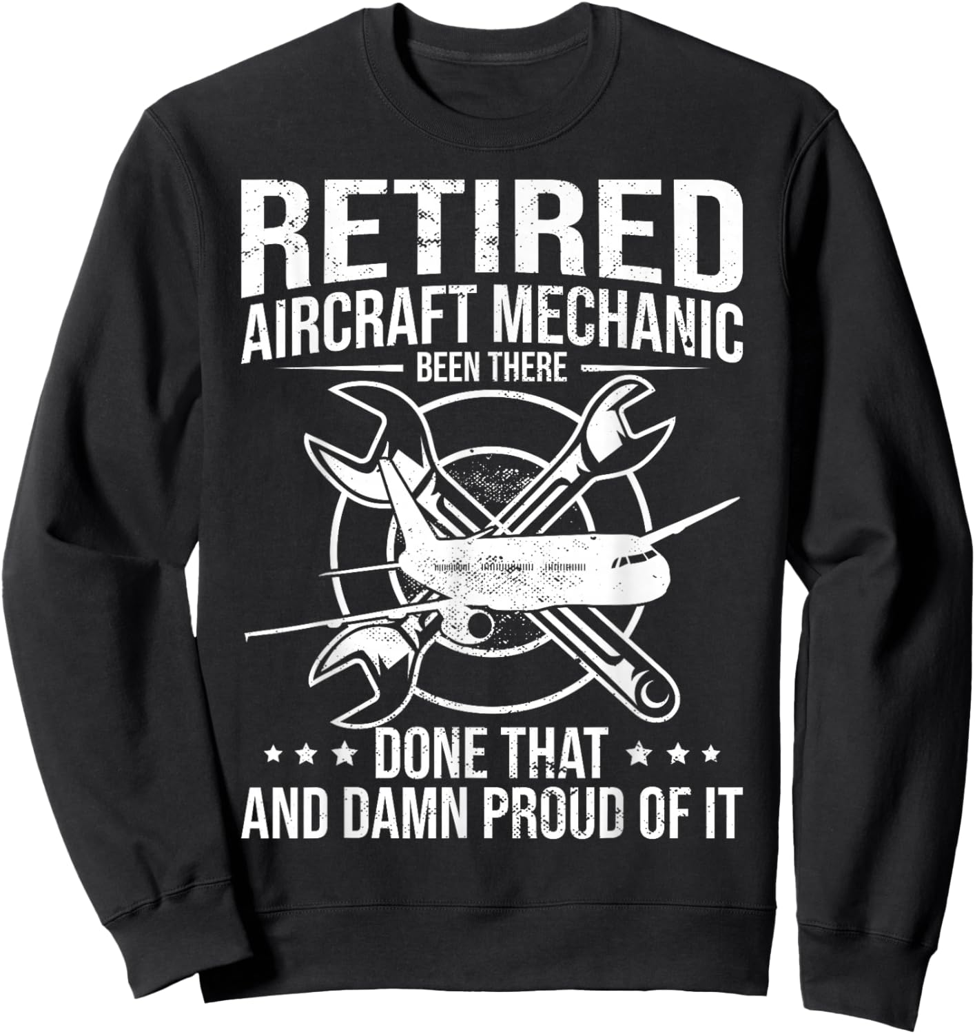 Retired Aircraft Mechanic Airplane Maintenance Technician Sweatshirt - Sweatshirt | Black