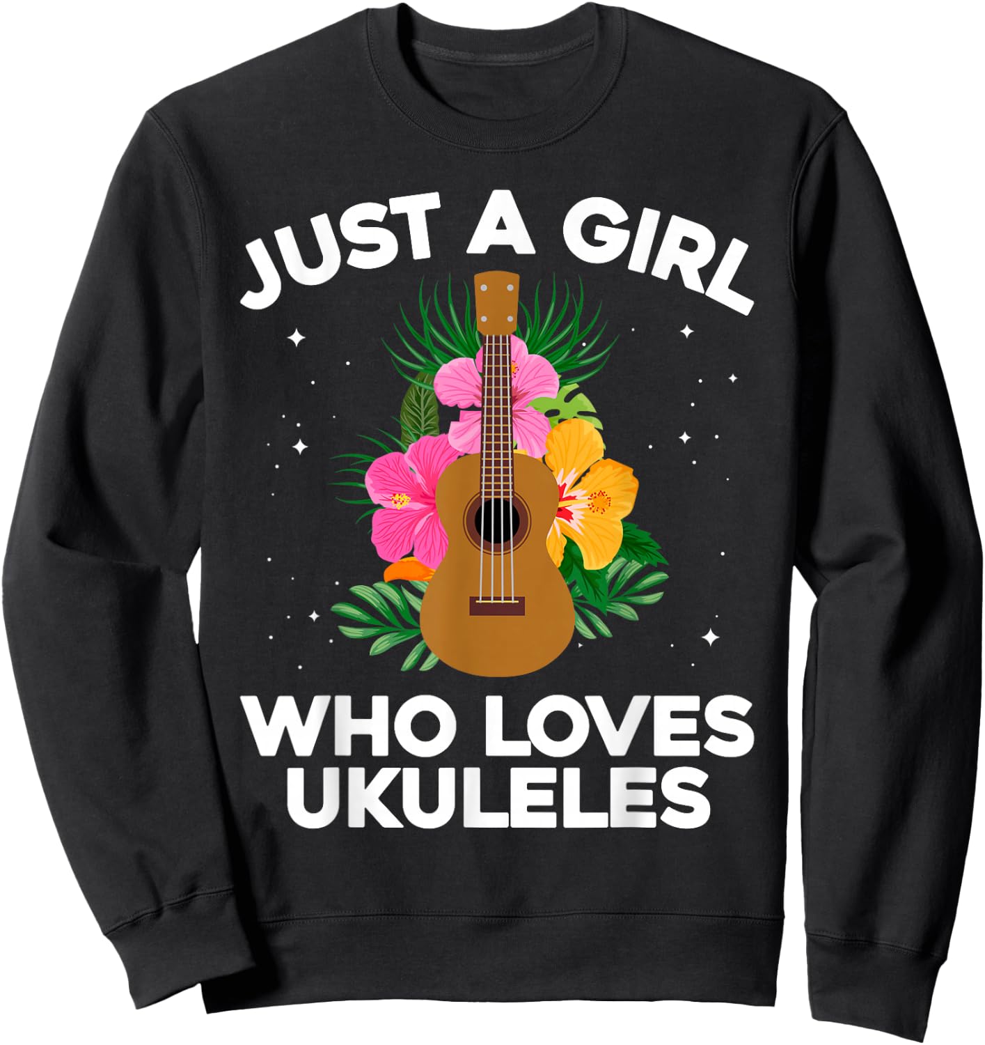 Best Ukulele Girls Hawaiian Guitar Ukulele Player Sweatshirt - Sweatshirt | Black