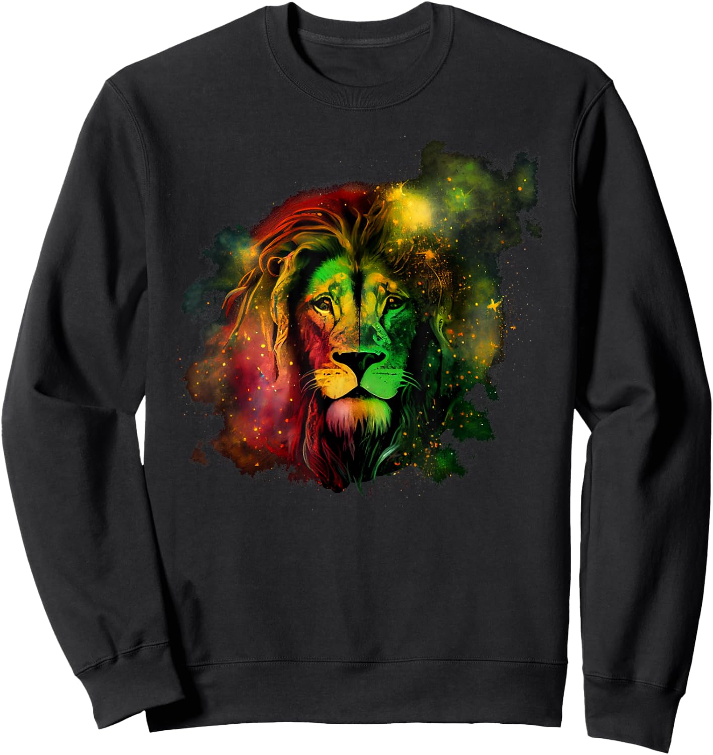 Reggae Lion Rastafari Music Freedom Zion Jamaica Sweatshirt - Sweatshirt | Black