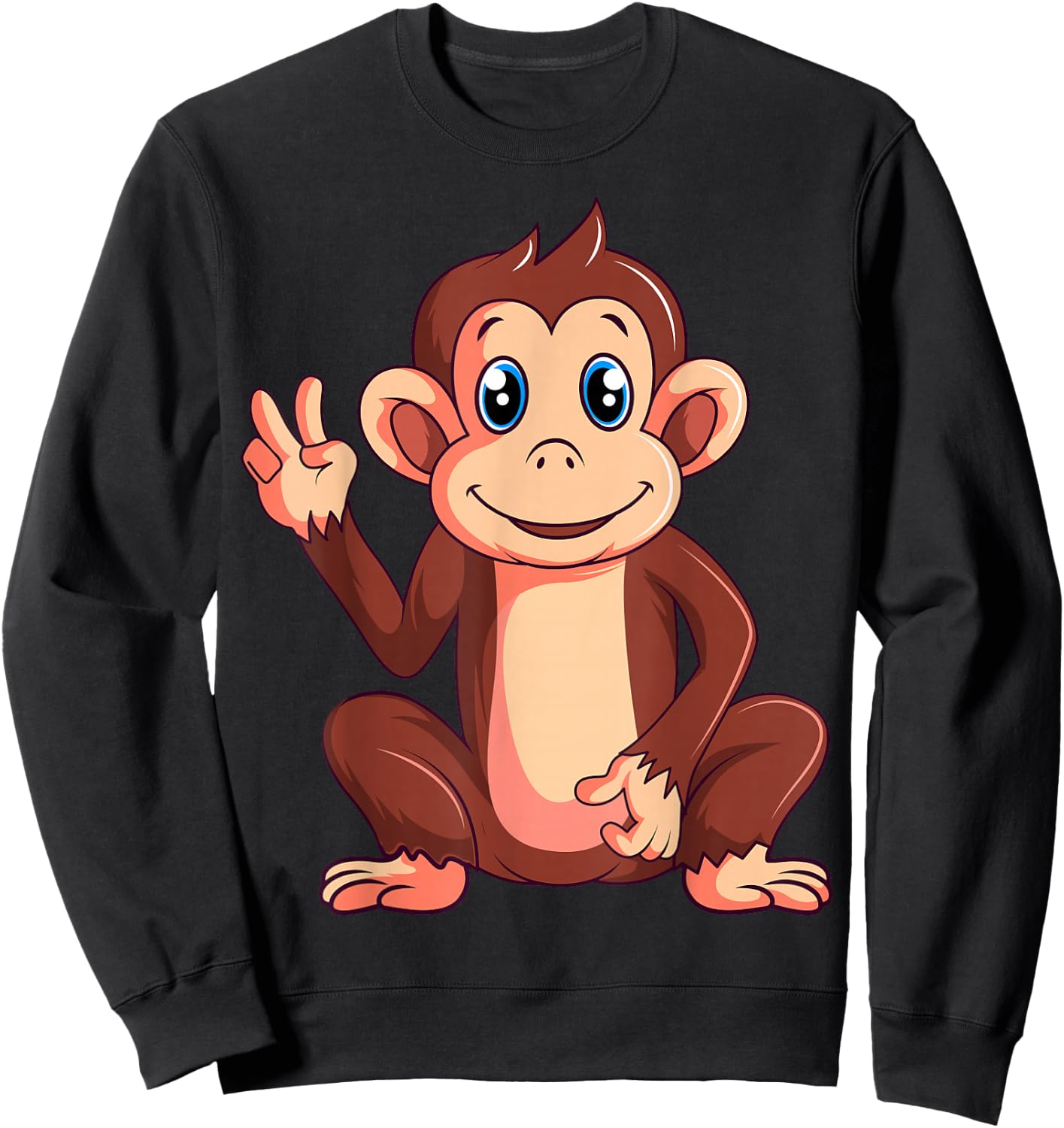 Monkey Lover Kids Boys Girls Women Sweatshirt - Sweatshirt | Black