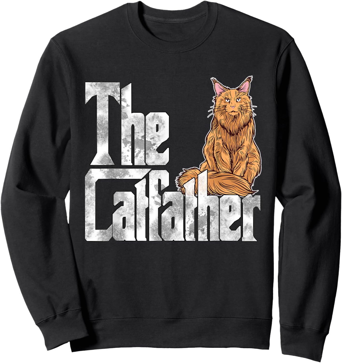 Cat Dad The Catfather Maine Coon Cat Father Kitty Daddy Women Sweatshirt - Sweatshirt | Black