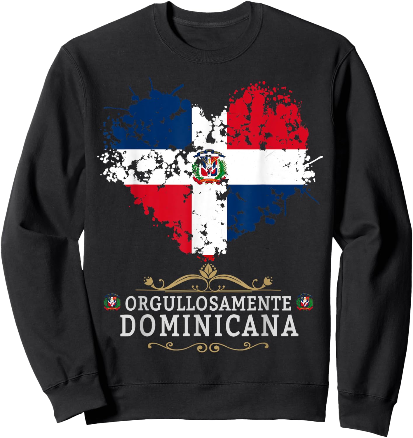 Coat of Arms Republica Dominicana & Dominican Flag Outfit Sweatshirt - Sweatshirt | Black