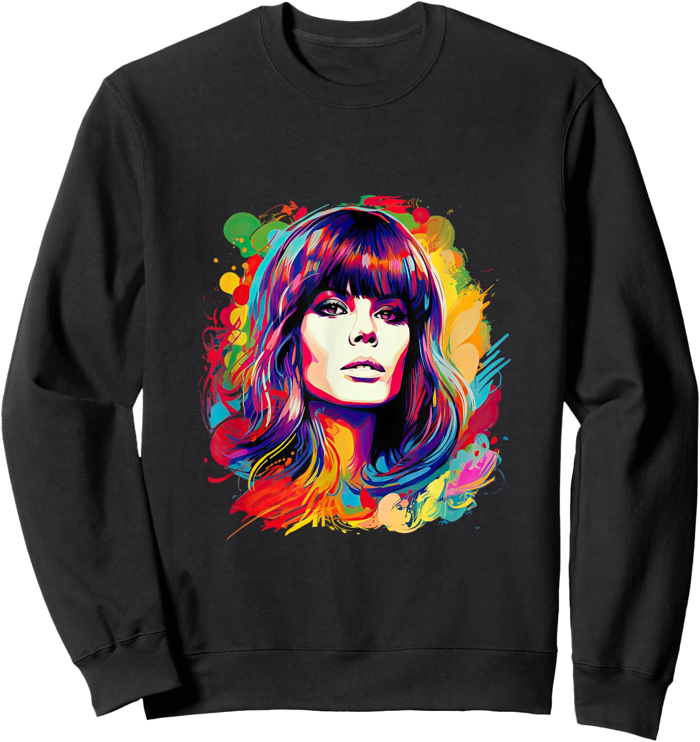 Soulful Serenade: Isometric Art of Astrud Gilberto Sweatshirt - Sweatshirt | Black