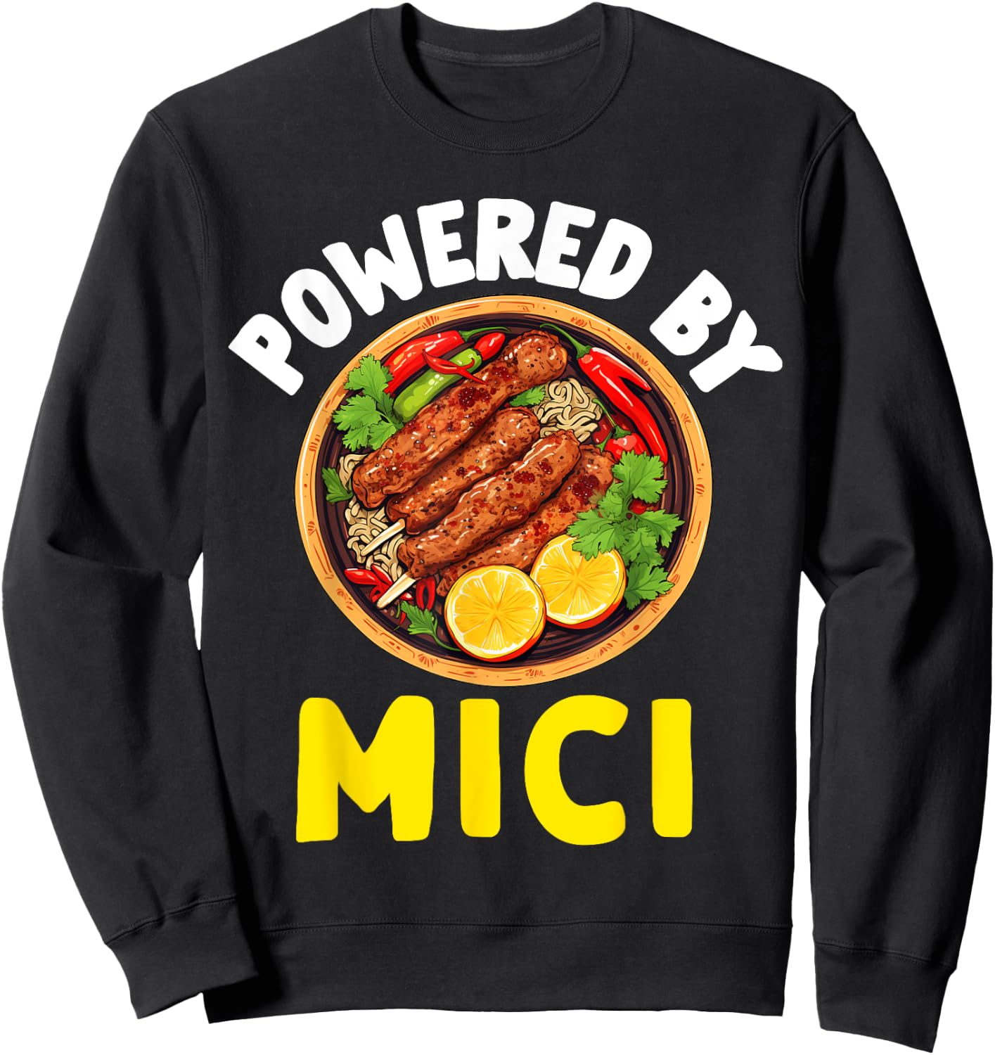 Romanian Food Mici Women Kids Romania Souvenir Pride Sweatshirt - Sweatshirt | Black