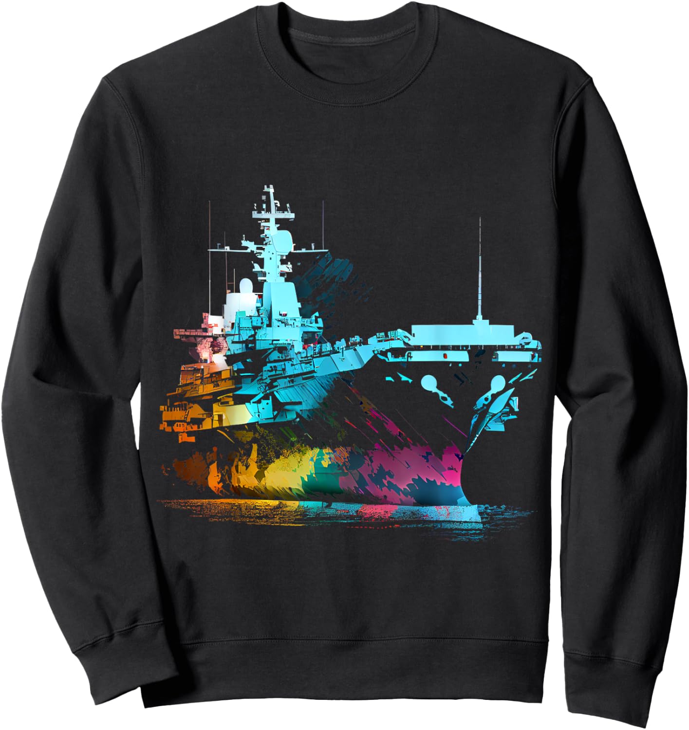 Aircraft carrier USA military captain American ship captain Sweatshirt - Sweatshirt | Black