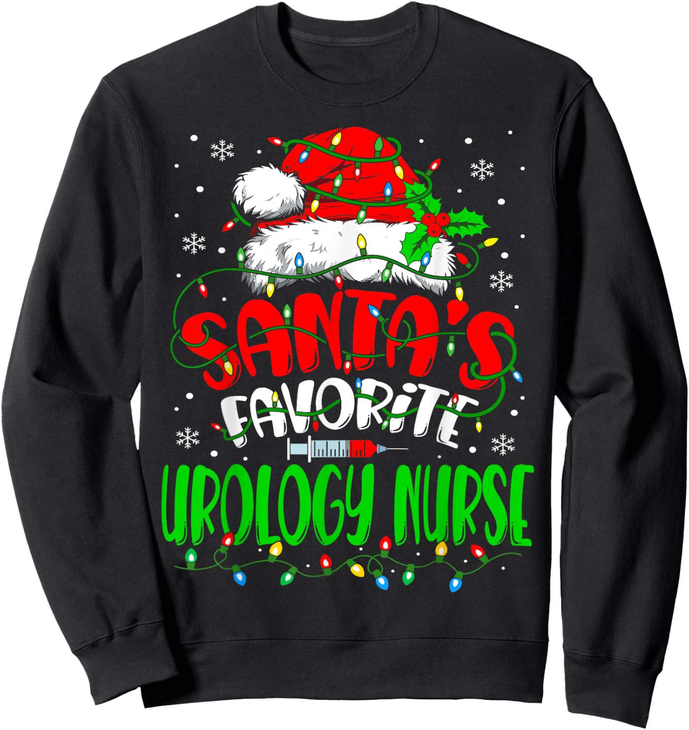 Santa Favorite Urology Nurse Christmas Urologist Nurse Sweatshirt - Sweatshirt | Black
