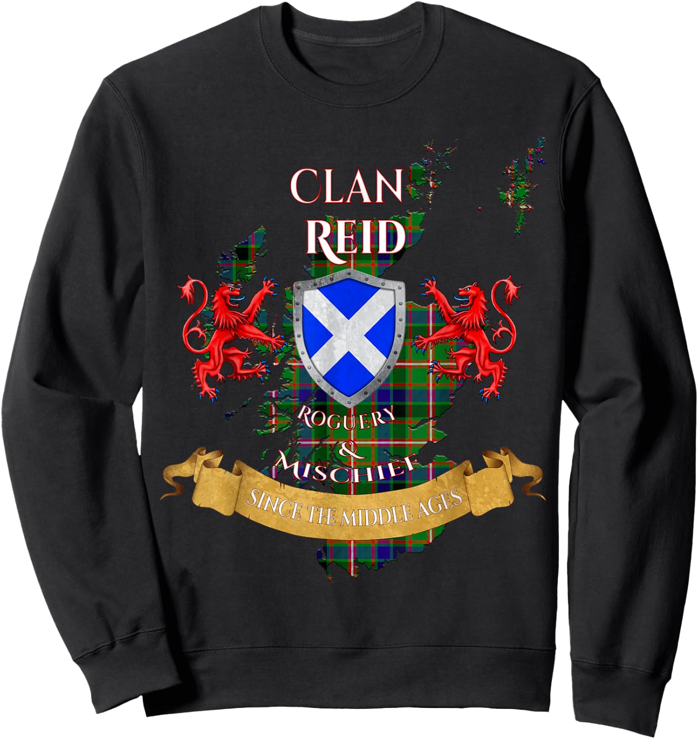 Reid Scottish Family Clan Middle Ages Mischief Sweatshirt - Sweatshirt | Black