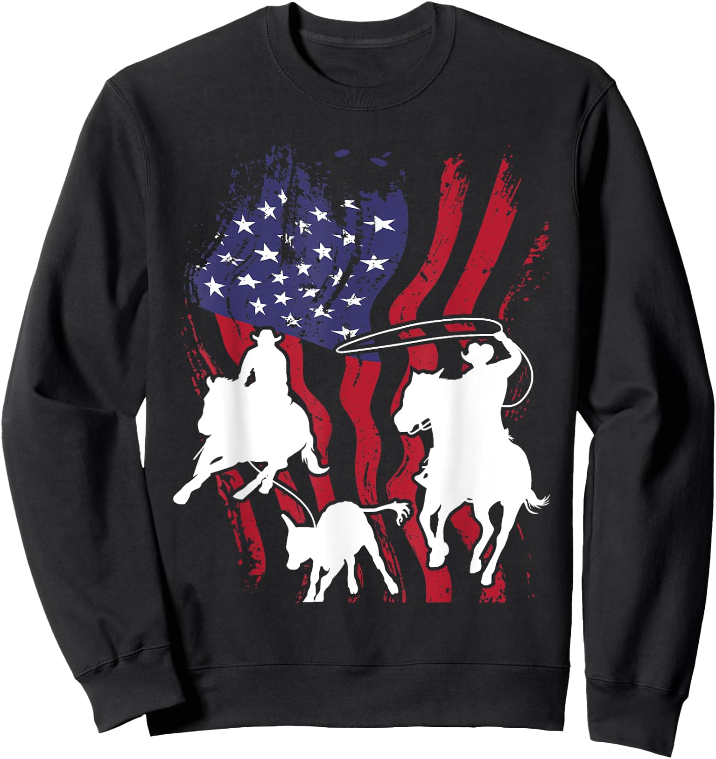 Rodeo Team Roping - Horse Riding Equestrian Header Heeler Sweatshirt - Sweatshirt | Black