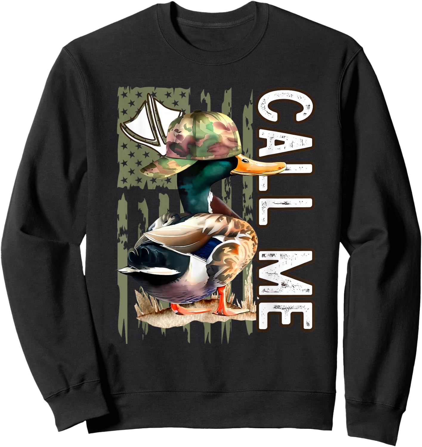 Call Me Mallard Duck Hunter Hunting Season Cute Duck Hunting Sweatshirt - Sweatshirt | Black