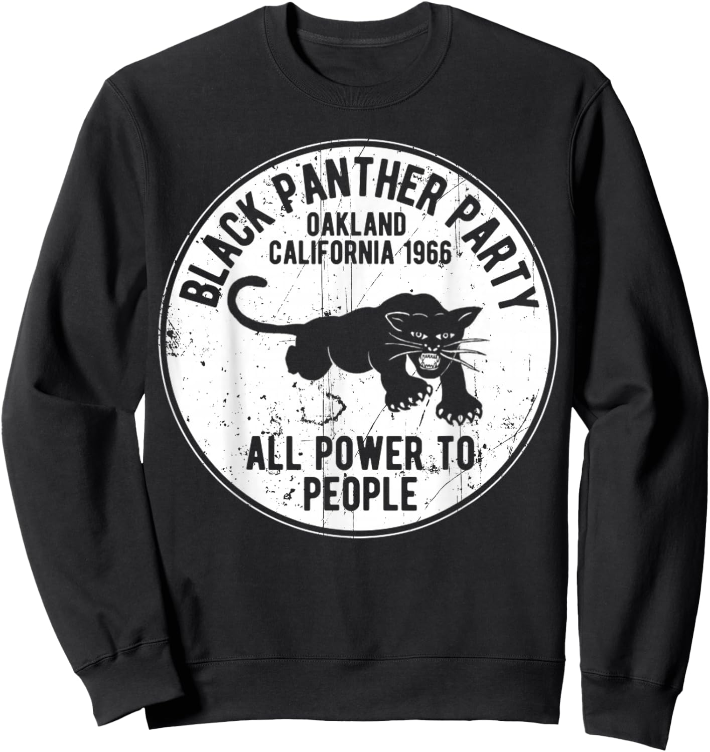 Oakland California 1966 Black Panther Party Distressed Sweatshirt - Sweatshirt | Black