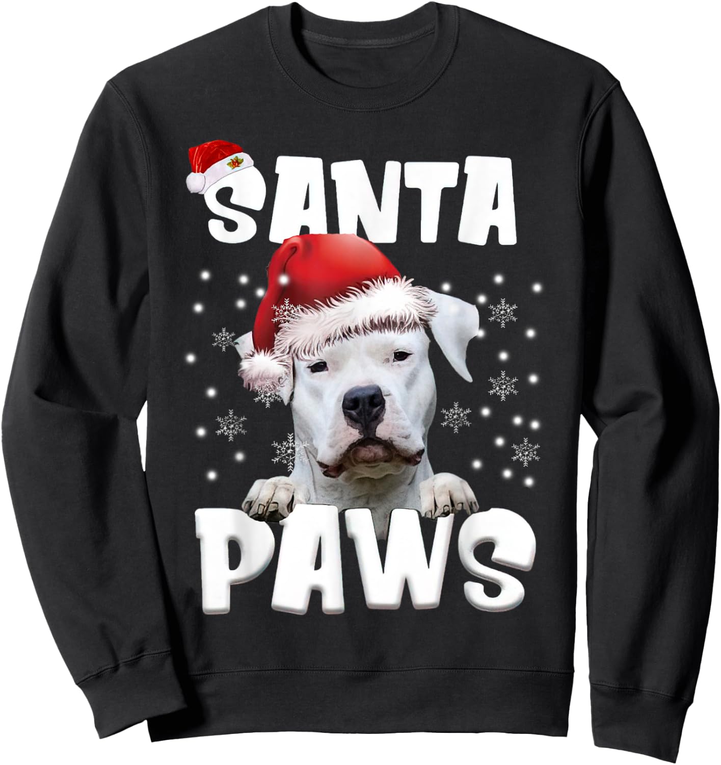 Funny Dogo Argentino Christmas Lights Tree Dog Lover Xmas Sweatshirt - Sweatshirt | Black