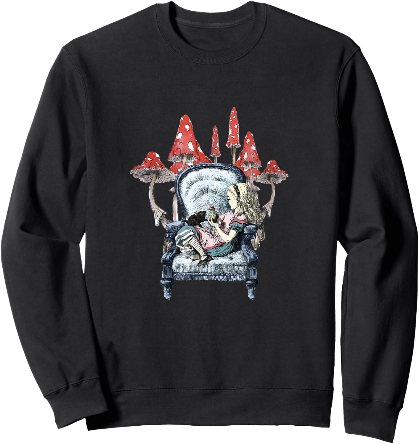 Alice In Wonderland - Alice Mushroom Sweatshirt - Sweatshirt | Black