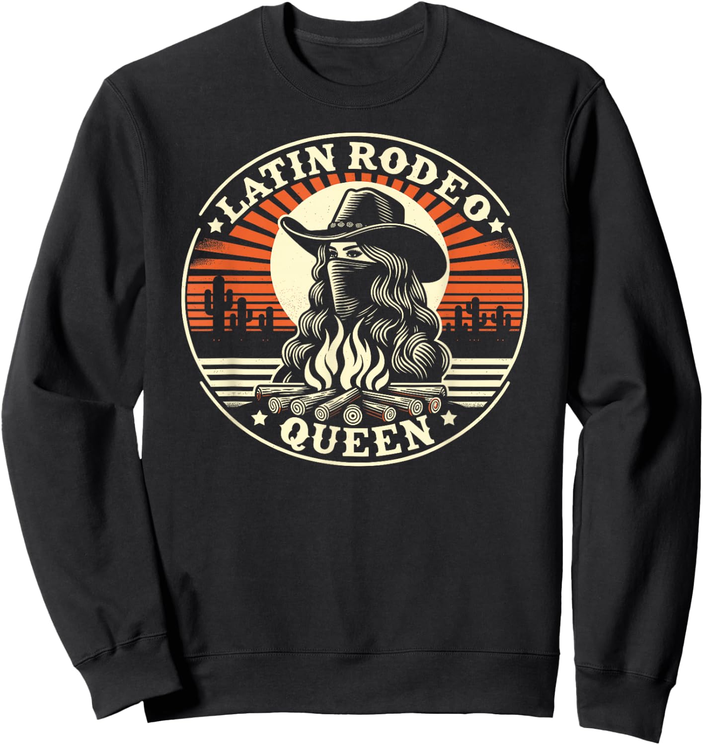 Latin Rodeo Queen, Mexican Latina Cowgirl Sweatshirt - Sweatshirt | Black