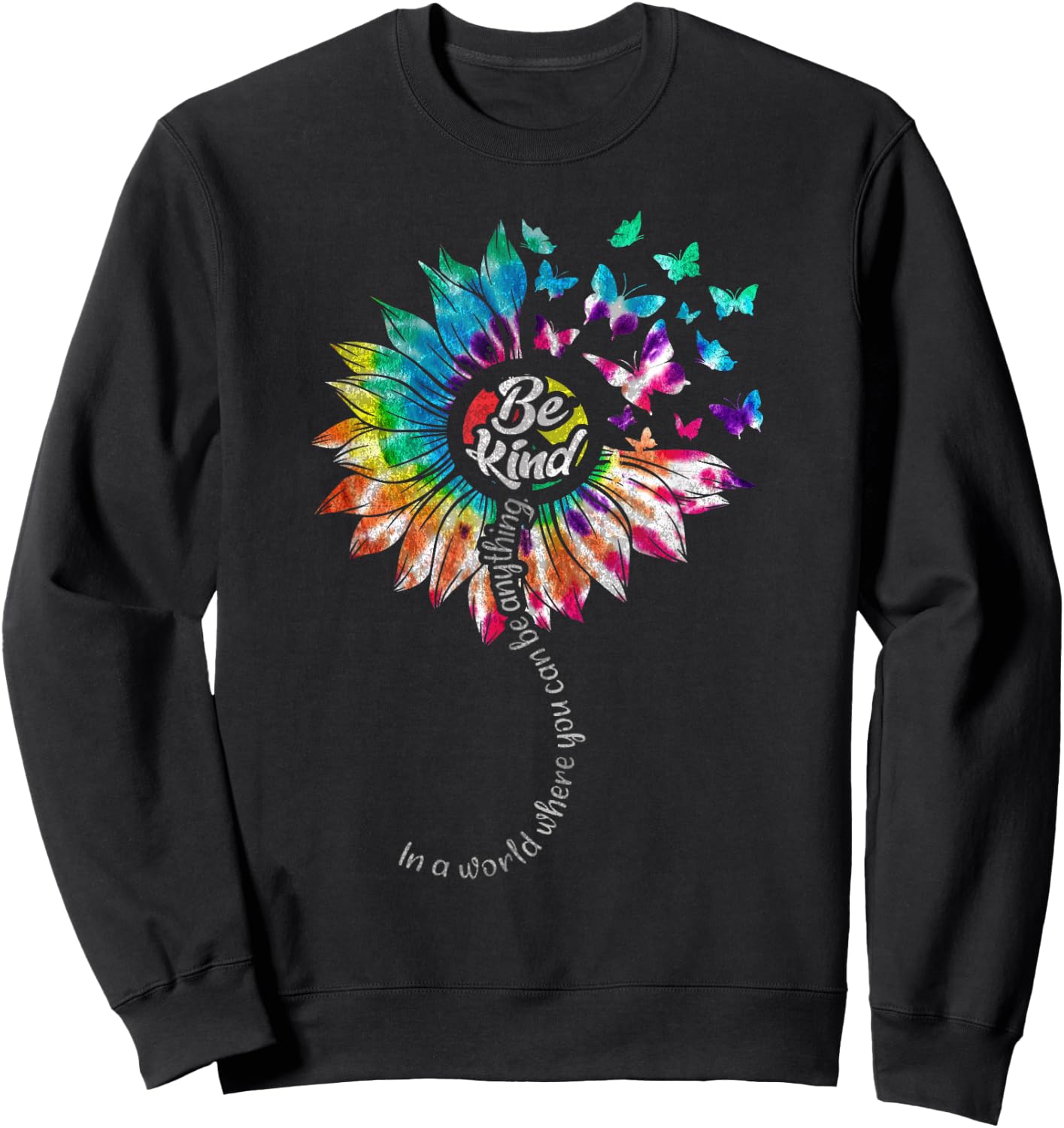 In World Where You Can Be Anything Be Kind Autism Awareness Sweatshirt - Sweatshirt | Black