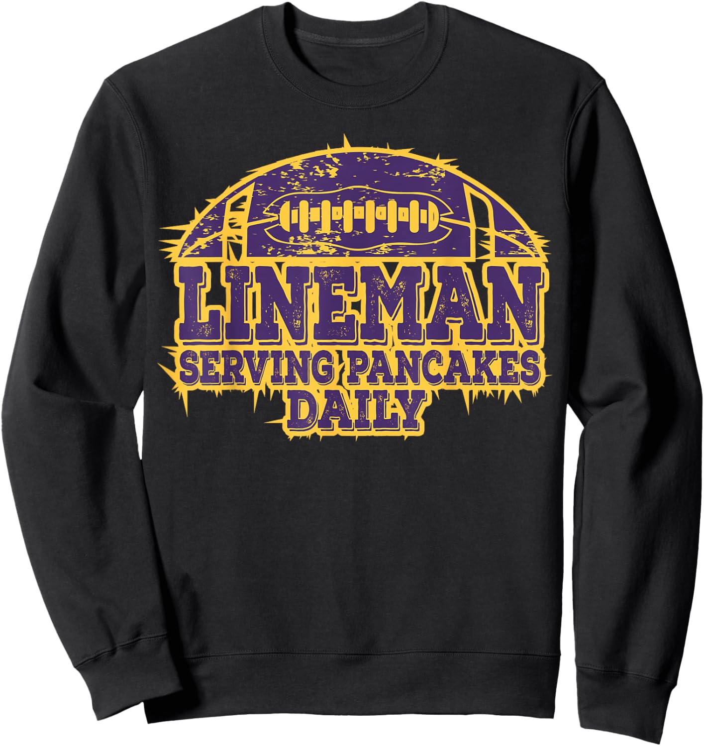 purple football pancake for purple and golds , Black Sweatshirt - Sweatshirt | Black