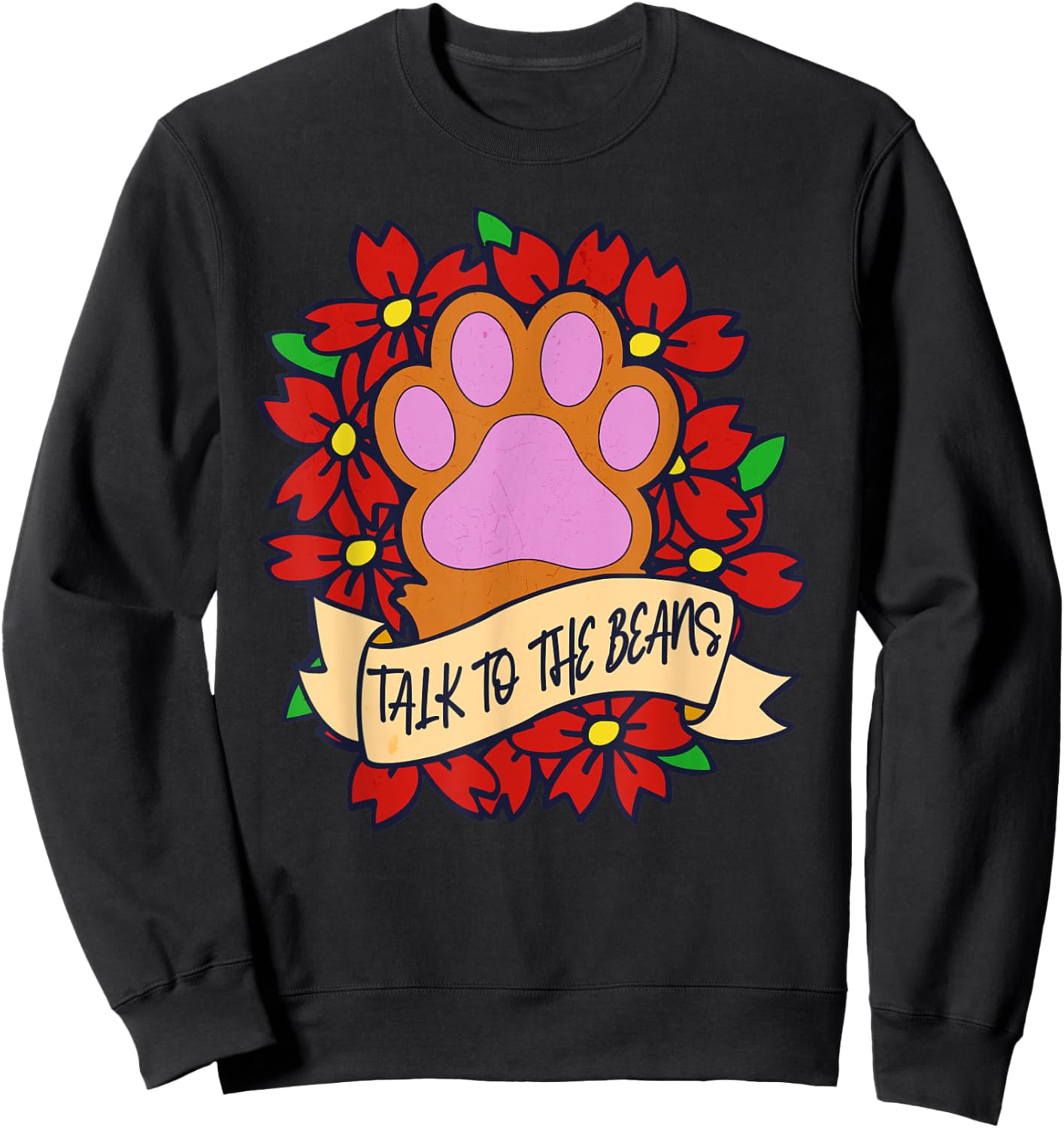 Talk to the Toe Beans Funny Cat Person Women Kids Sweatshirt - Sweatshirt | Black