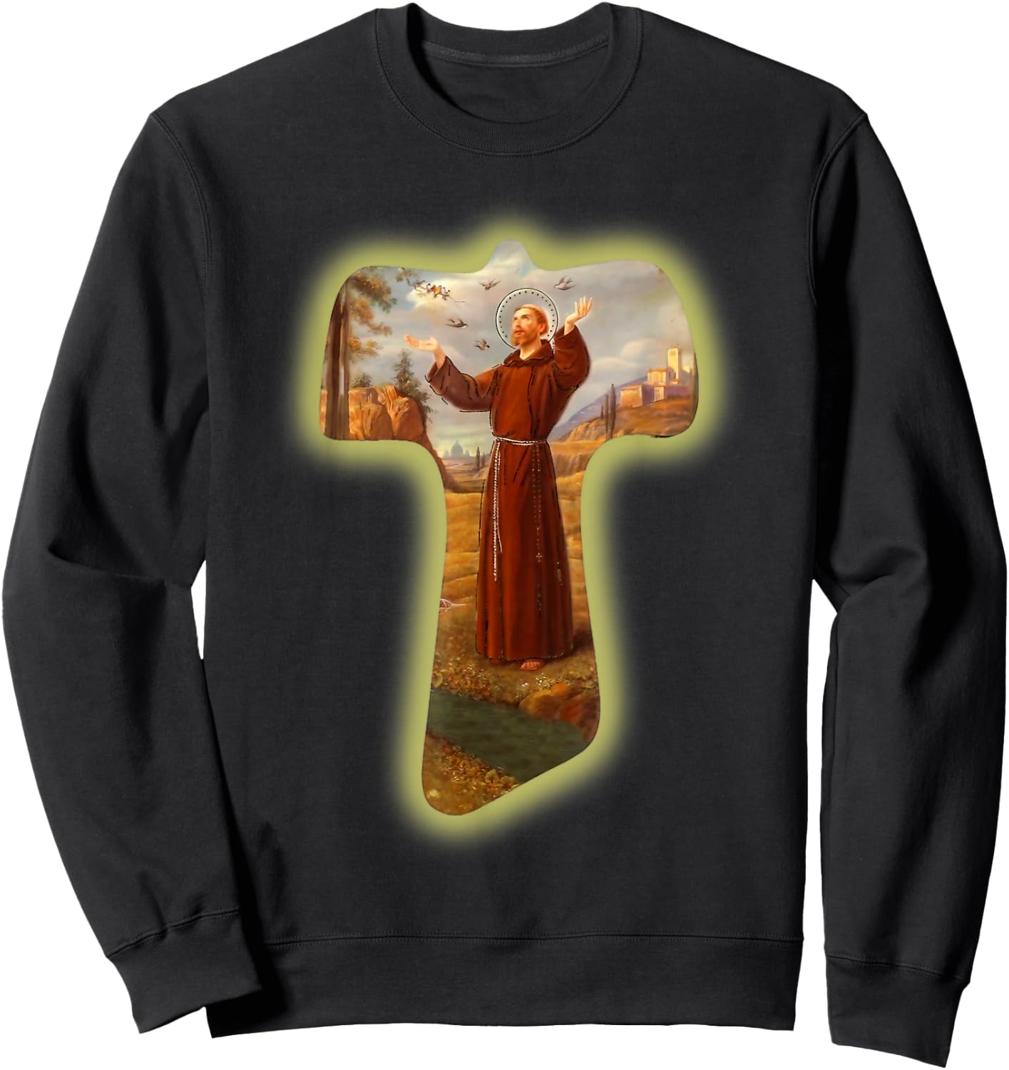 St Francis of Assisi Saints Catholic Ecology Animals Vintage Sweatshirt - Sweatshirt | Black