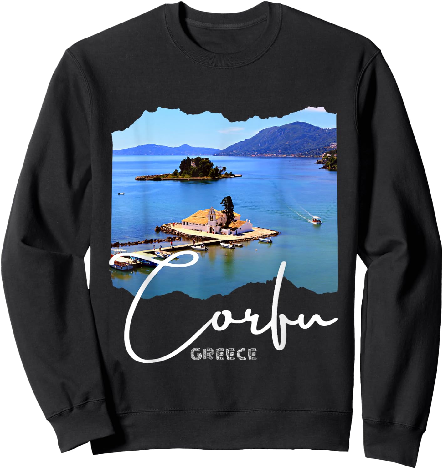 Corfu Island Greece Corfu Sweatshirt - Sweatshirt | Black