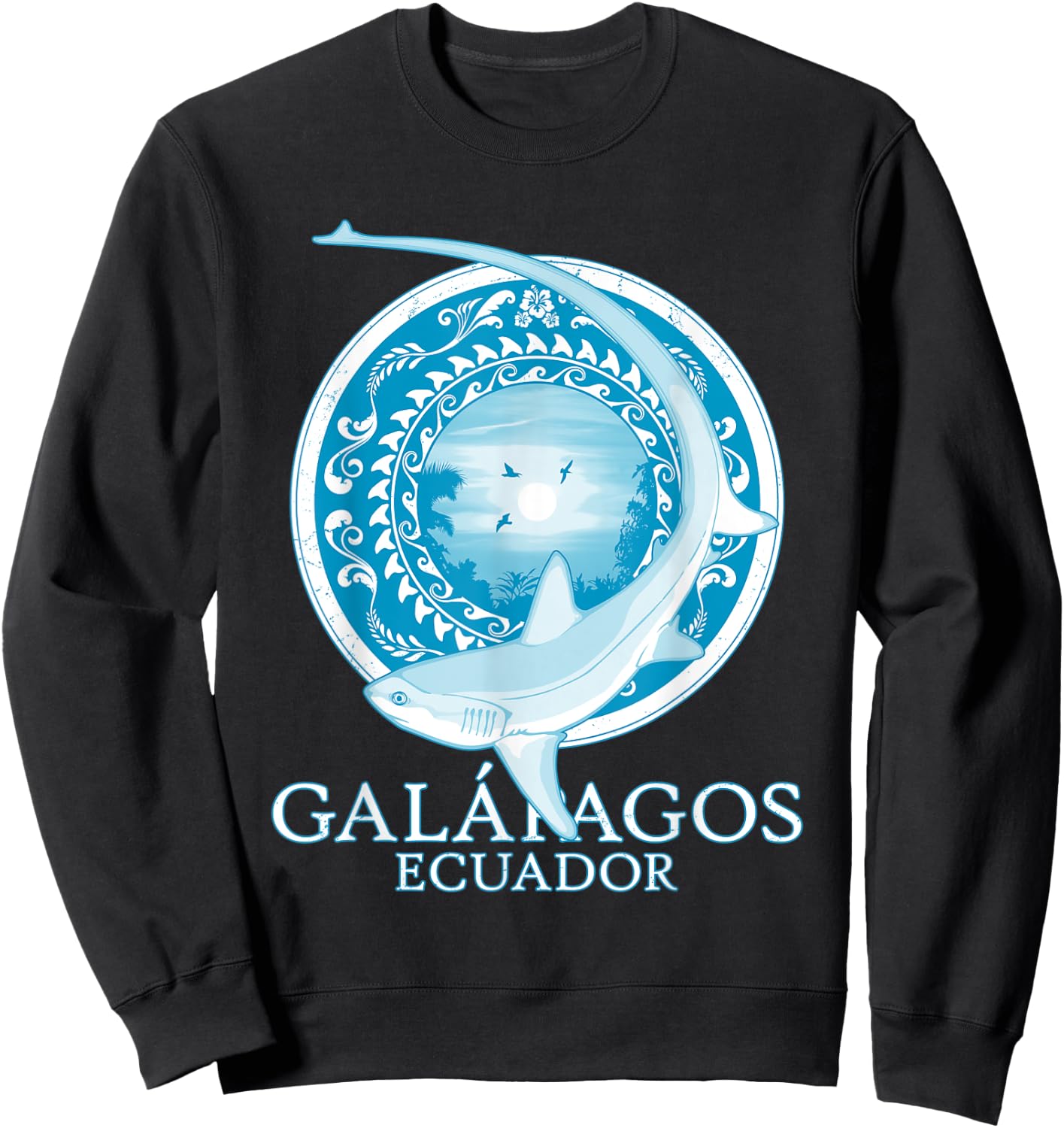 Galapagos Islands Ecuador Thresher Shark Sweatshirt - Sweatshirt | Black