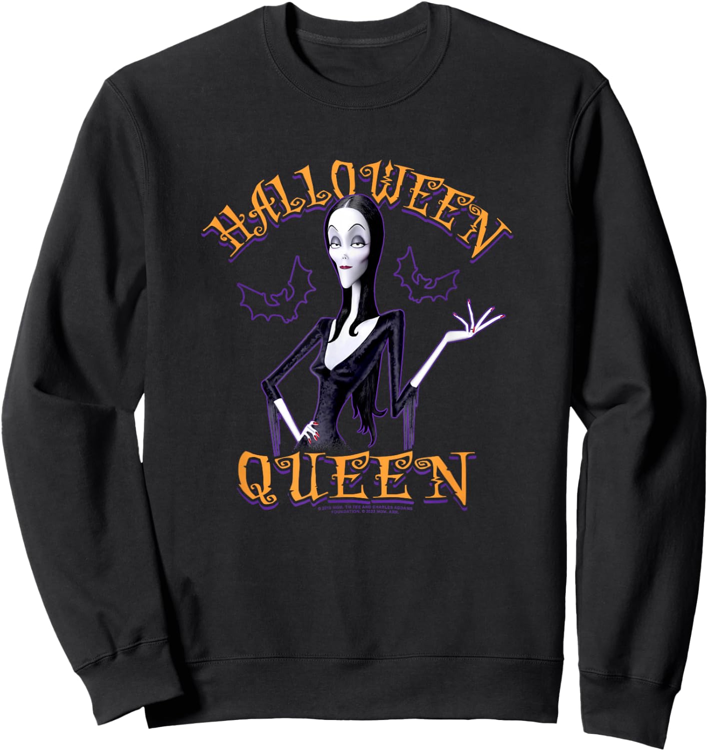 The Addams Family Halloween Queen Vintage Morticia Poster Sweatshirt - Sweatshirt | Black