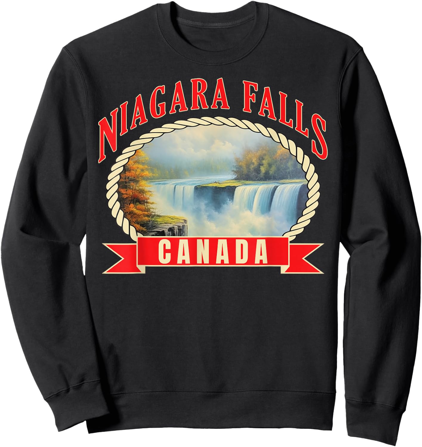 Niagara Falls Canada USA Nature river Sweatshirt - Sweatshirt | Black