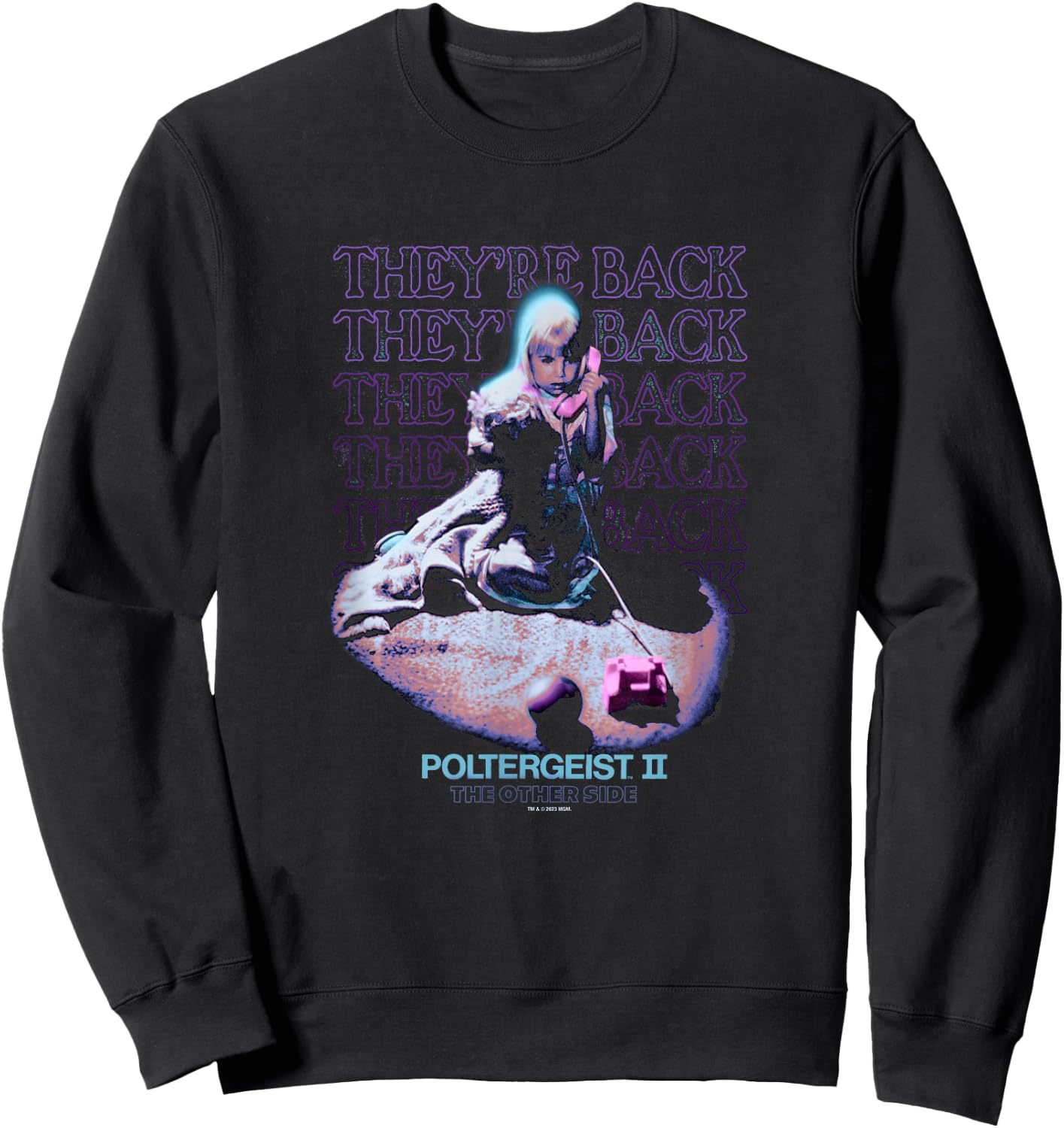 Poltergeist II Carol Ann They're Back Phone Call Halloween Sweatshirt - Sweatshirt | Black