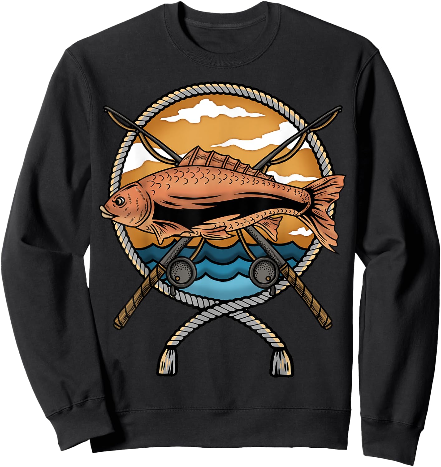 Carp Fish Fisherman Fishing Sweatshirt - Sweatshirt | Black