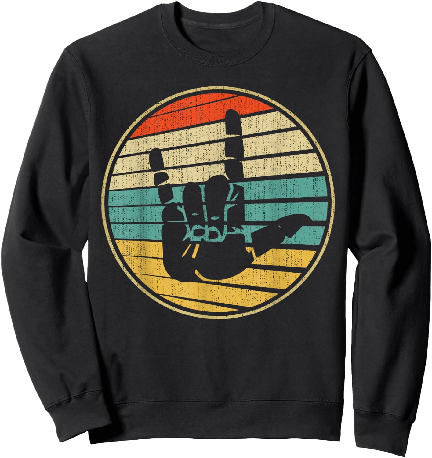 Vintage Retro 70s 80s Interpreter ASL I Love You Hand Sign Sweatshirt - Sweatshirt | Black