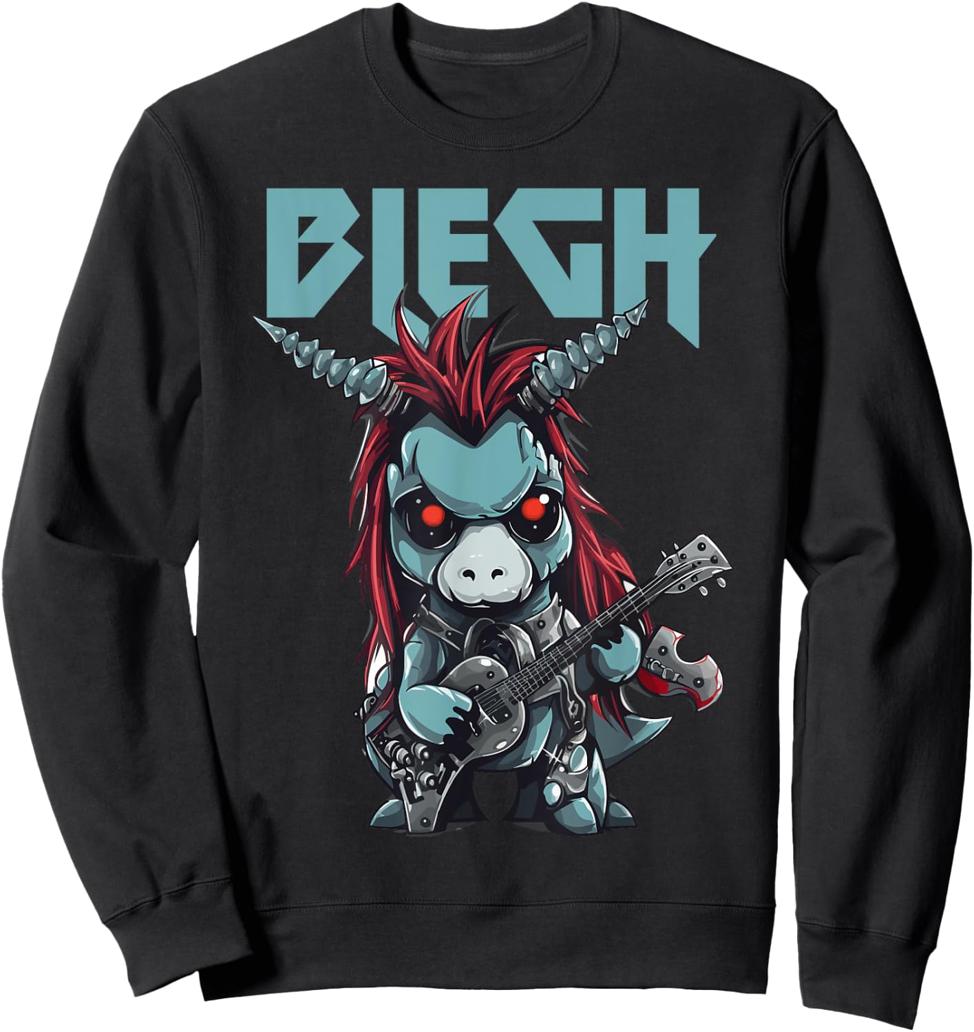Blegh Heavy Metal Metalcore Unicorn Sweatshirt - Sweatshirt | Black