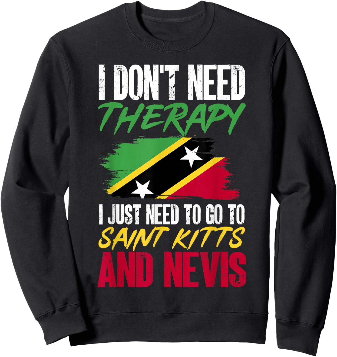 St Kitts and Nevis Flag Sweatshirt - Sweatshirt | Black